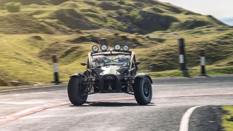 Mud tyres not ideal for the road - or are they? Rears let go with a rather pleasing frequency