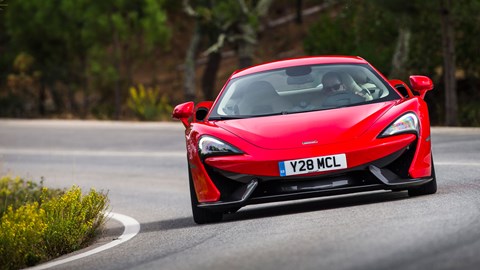 Suspension is by steel springs and anti-roll bars rather than the expensive hydraulics of the 650S