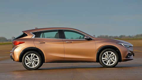 Infiniti packs plenty of curves and interesting surfacing over the platform's hard points