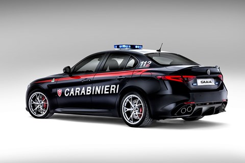 The new 2016 Alfa Romeo Giulia QV Italian police car