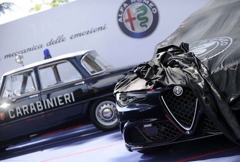 The original 1970s Alfa Romeo Giulia Super police car meets its modern-day equivalent