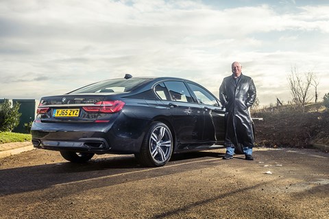 Keeper Greg Fountain and CAR's black BMW 7-series