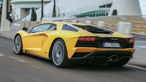 Same top speed and 0-62mph time as the regular Aventador: 217mph and 2.9sec. Not too shabby