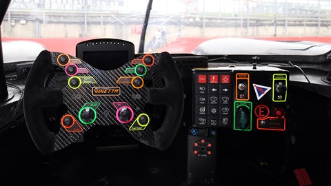Switchgear is colour-coded with glow-in-the-dark graphics for night racing