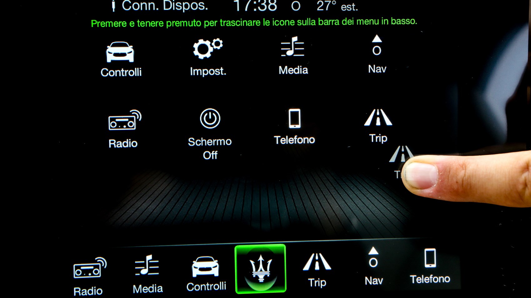 Maserati GranCabrio infotainment screen