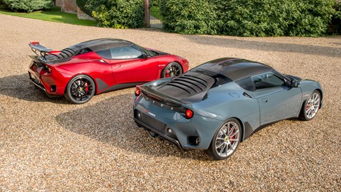Lotus Evora GT430 on the left, GT430 Sport on the right