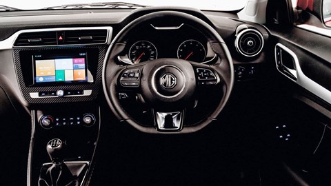 Inside the MG ZS's austere cabin