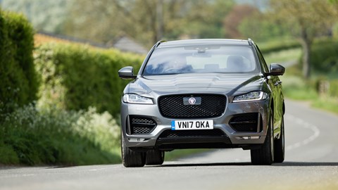 The Jaguar F-Pace 25t uses a turbocharged 2.0 four-cylinder developing 247bhp and 269lb ft