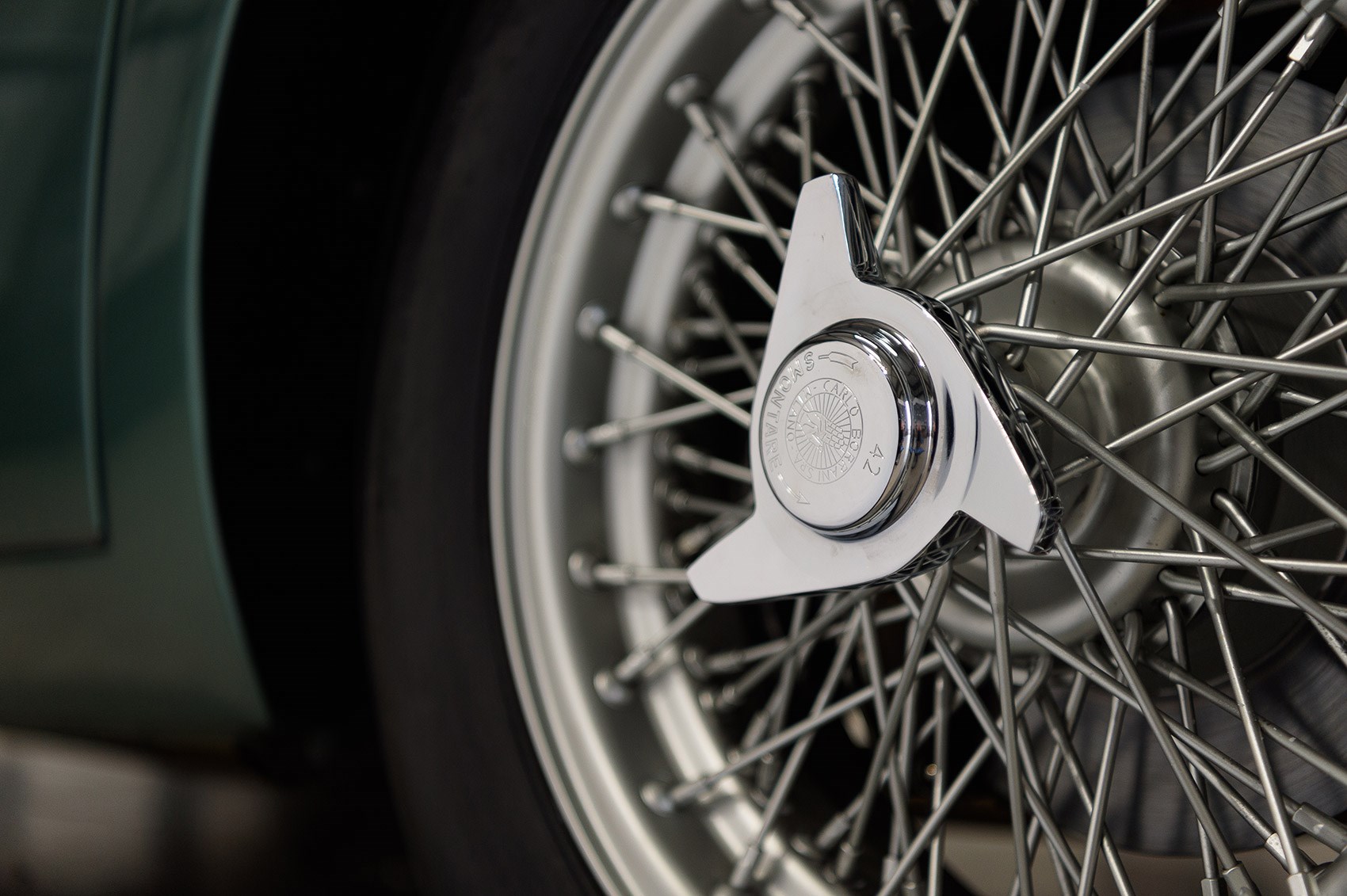 Lovely wire wheels on Aston Martin DB4 GT Continuation 