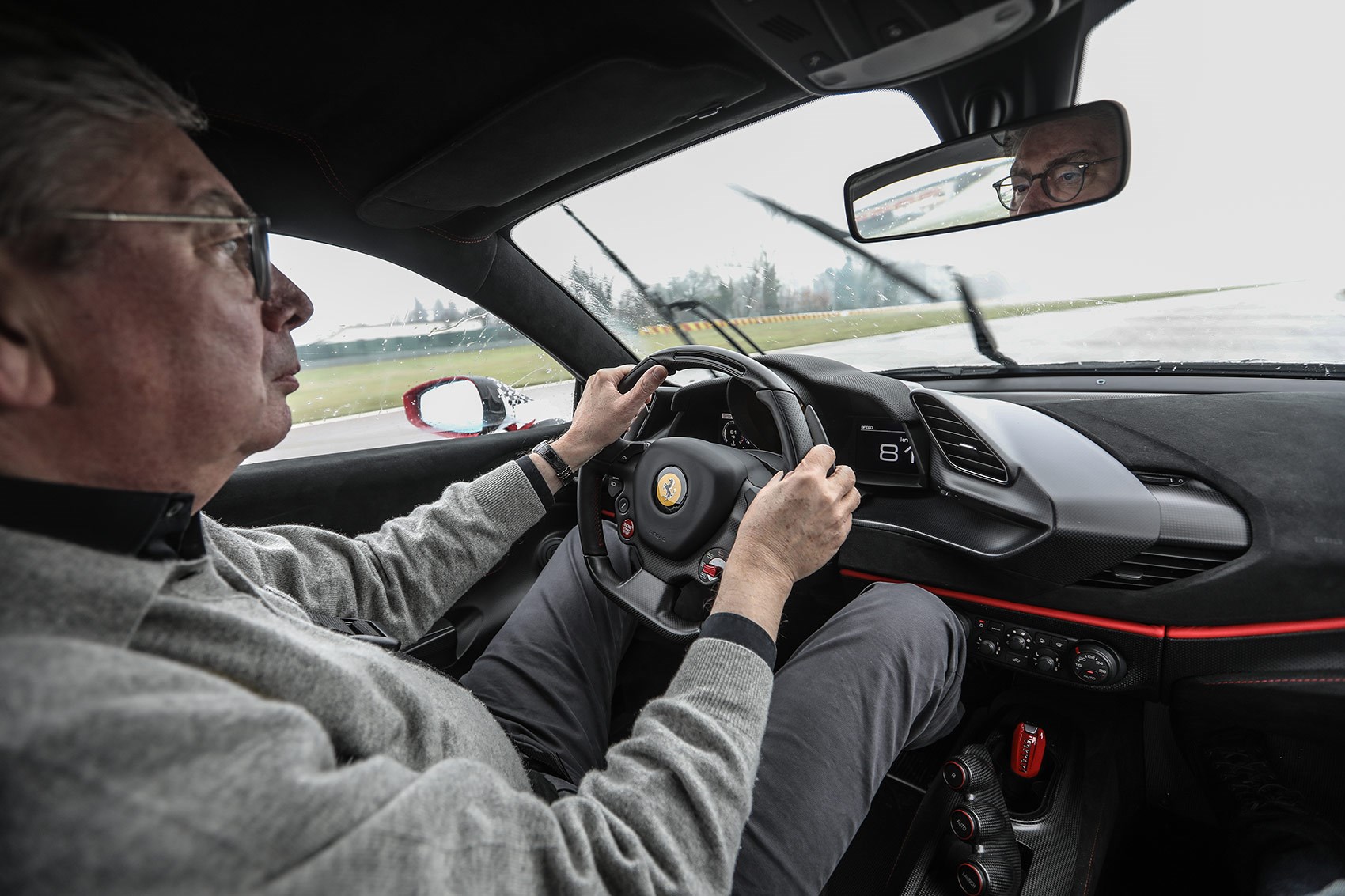Our Georg Kacher drives the Ferrari 488 Pista on a very cold, snowy day at Fiorano