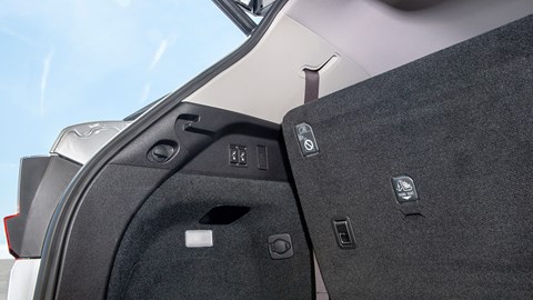 Buttons to lower the rear seats electrically are in Lexus RX L's boot