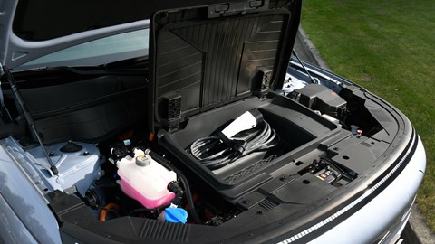 Hyundai Kona Electric review - charging cable storage under bonnet