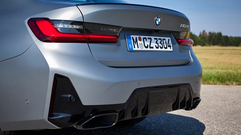 BMW 3-series review - rear detail, silver