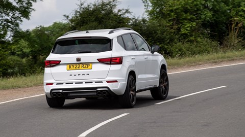 Cupra Ateca review - facelift, rear view, white