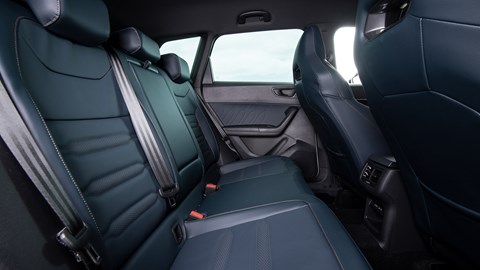 Cupra Ateca review - rear seats, petrol blue leather