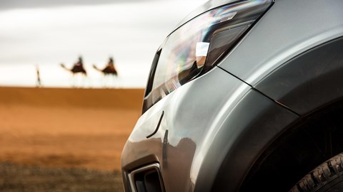 Watched by camels: but the Navara is something of a mountain goat