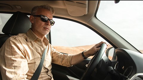 Author Ben Whitworth driving the Nissan Navara in Morocco for CAR magazine