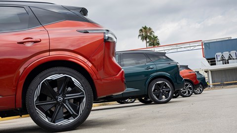 Nissan Qashqai e-Power (2025) review: rear detail, row of cars