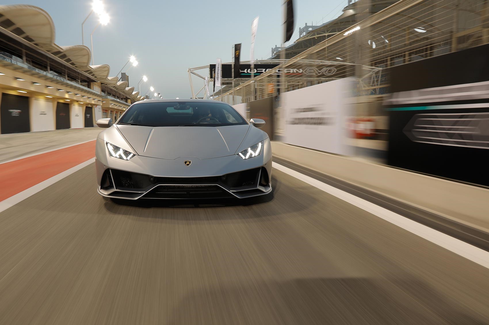 The front of the 2019 Lamborghini Huracan Evo The front of the 2019 Lamborghini Huracan Evo