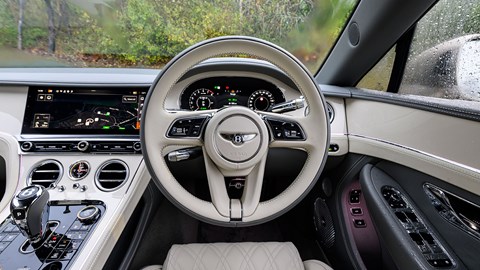Bentley Continental GT Convertible (2025) review: steering wheel and gauge cluster