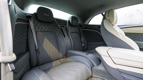 Bentley Continental GT Convertible (2025) review: rear seats, grey leather