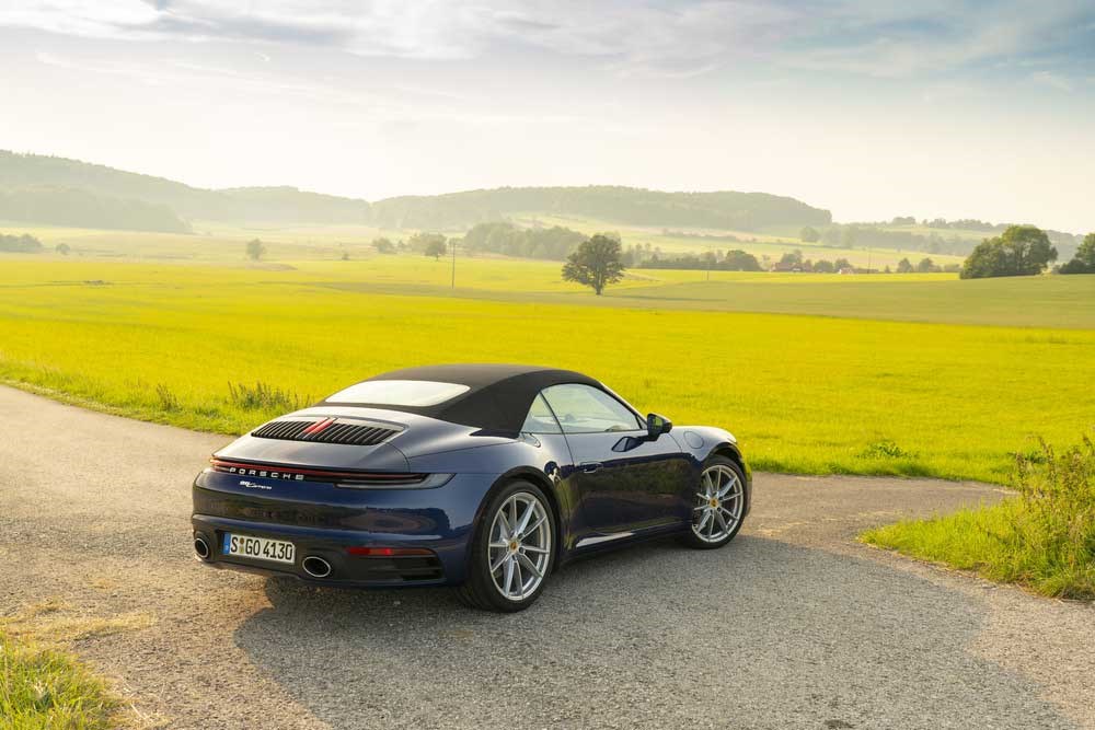 Roof up, the rump of the Porsche 911 Cabriolet is even higher