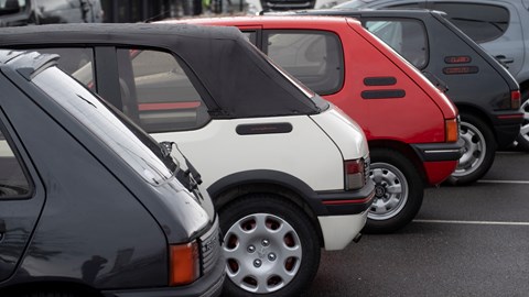 Peugeot 205s lined up