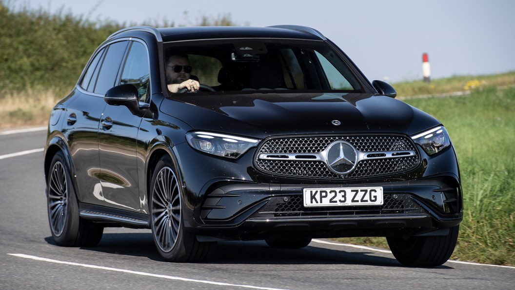 Mercedes-Benz GLC in black, cornering