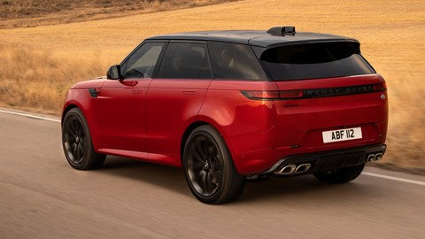 Range Rover Sport review - rear view, driving, red