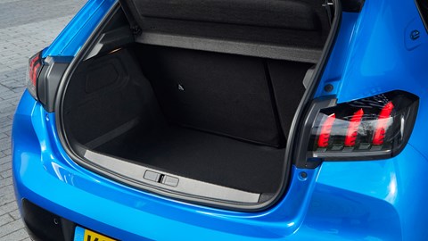 Peugeot e-208 electric car review - e208 boot space