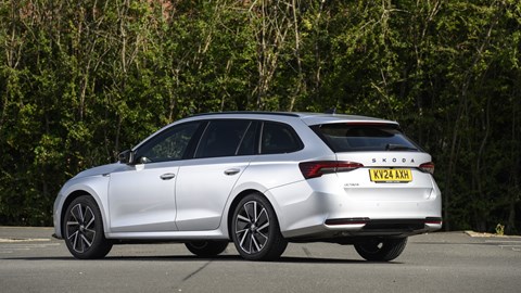 Skoda Octavia facelift review - silver, rear left three-quarters, static