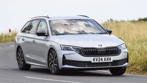 Skoda Octavia facelift review - silver, front right three-quarters, cornering