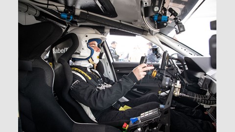 James in the Cupra Leon e-Racer