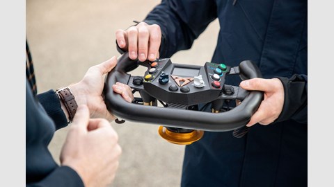 Cupra Leon e-Racer steering wheel