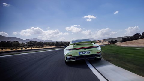 Porsche (992.2) 911 Turbo S rear driving