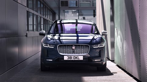 Jaguar i-Pace review - dead-on front, blue