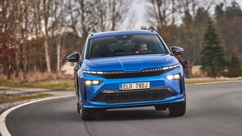 Skoda Enyaq front cornering