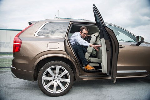 Access to the third row of seats in the Volvo XC90