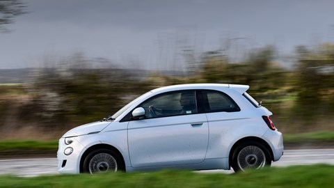 Fiat 500e dynamic cornering