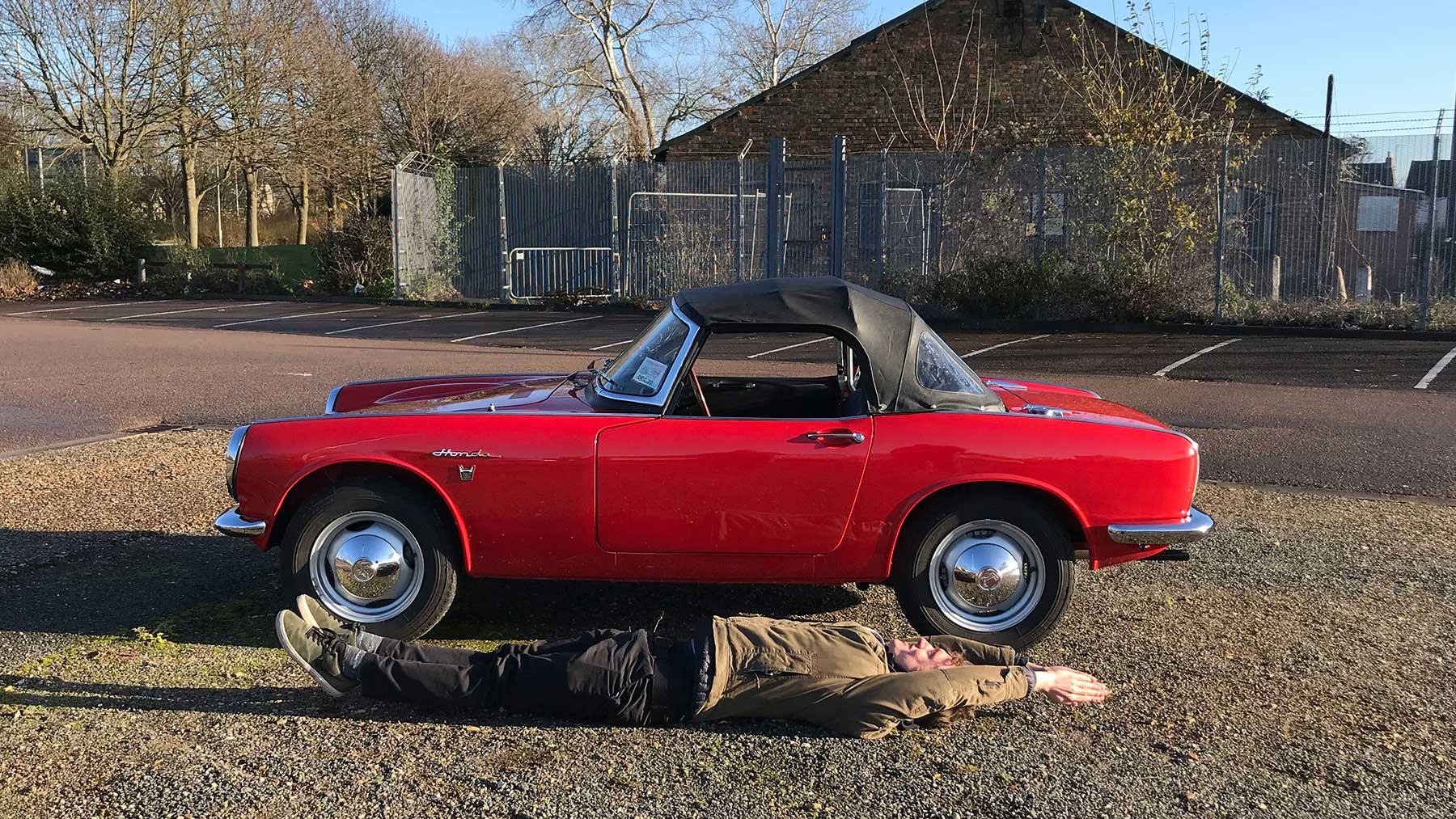 Honda S800 is small: CAR magazine's James Taylor for scale!