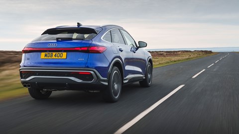 Audi Q5 Sportback review - rear, blue, driving