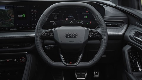 Audi Q5 Sportback review - steering wheel; curiously shaped and plagued by haptic controls