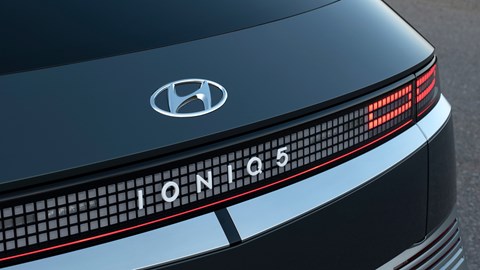 Ioniq 5 branding: '80s style pixel design graphic everywhere