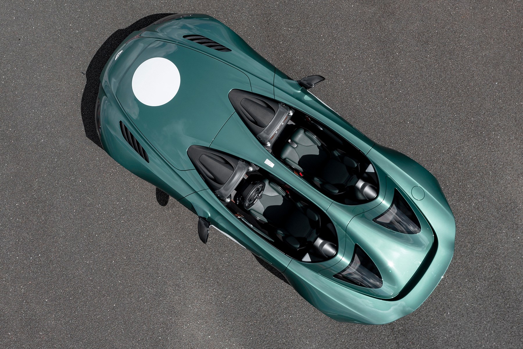 Aston Martin V12 Speedster bird's eye aerial view