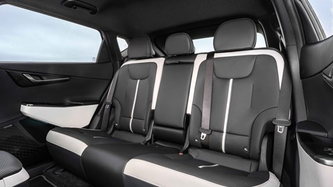 Kia EV6 facelift review: rear seats, black and white leather upholstery