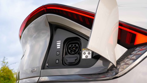 Kia EV6 facelift review: charging flap detail, grey paint