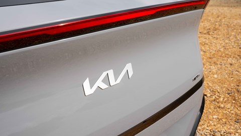 Kia EV6 facelift review: rear badge detail, grey paint