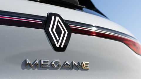 Renault Megane E-Tech Electric rear badge close up