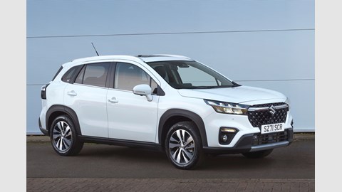 Suzuki S-Cross (2022) review: front three quarter hero static, white car