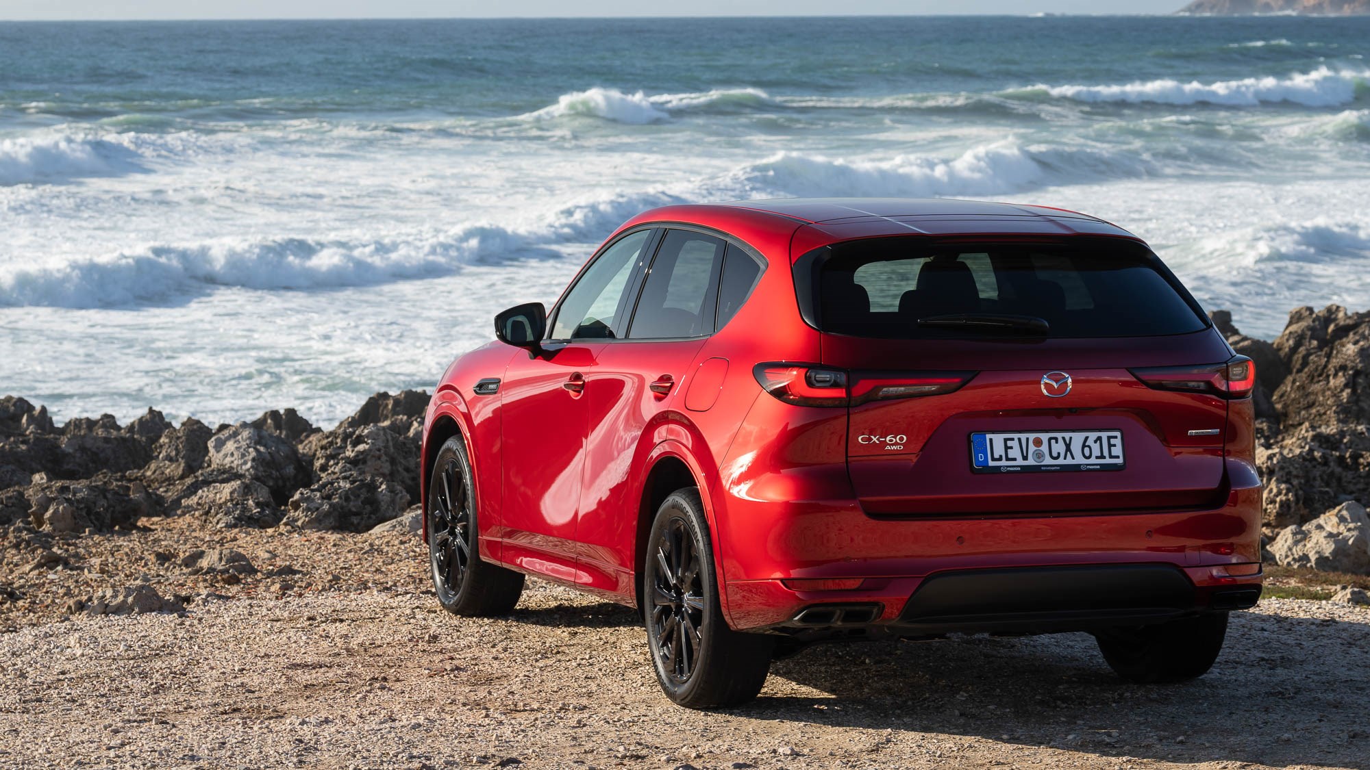 Mazda CX-60 review - rear view, Soul Red